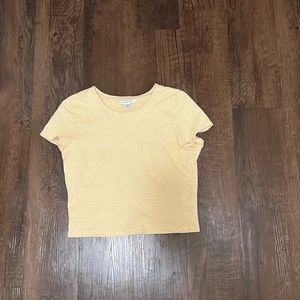 Yellow and crop top.